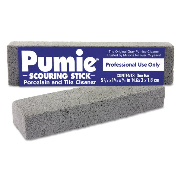 Pumie Scouring Stick, Pumie, Gray Pumice, 5 3/4 x 3/4 x 11/4, PK12 JAN-12